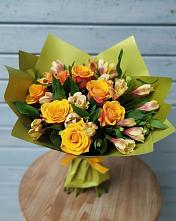 Букет цветов из:  Альстромерии и Розы в Бородино ГО Мытищи