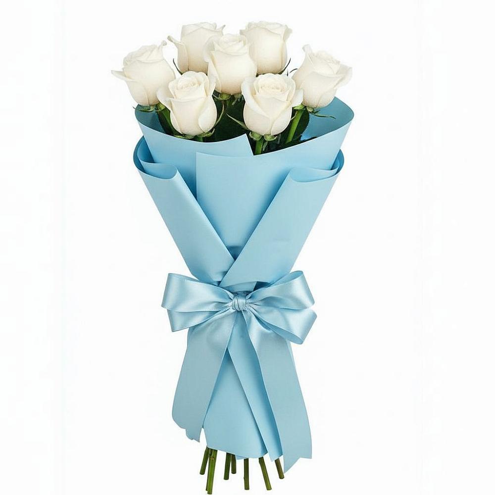 Букет 7 белых роз Проуд в Бородино ГО Мытищи