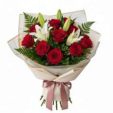 Букет цветов из:  Лилии и Розы в Бородино ГО Мытищи