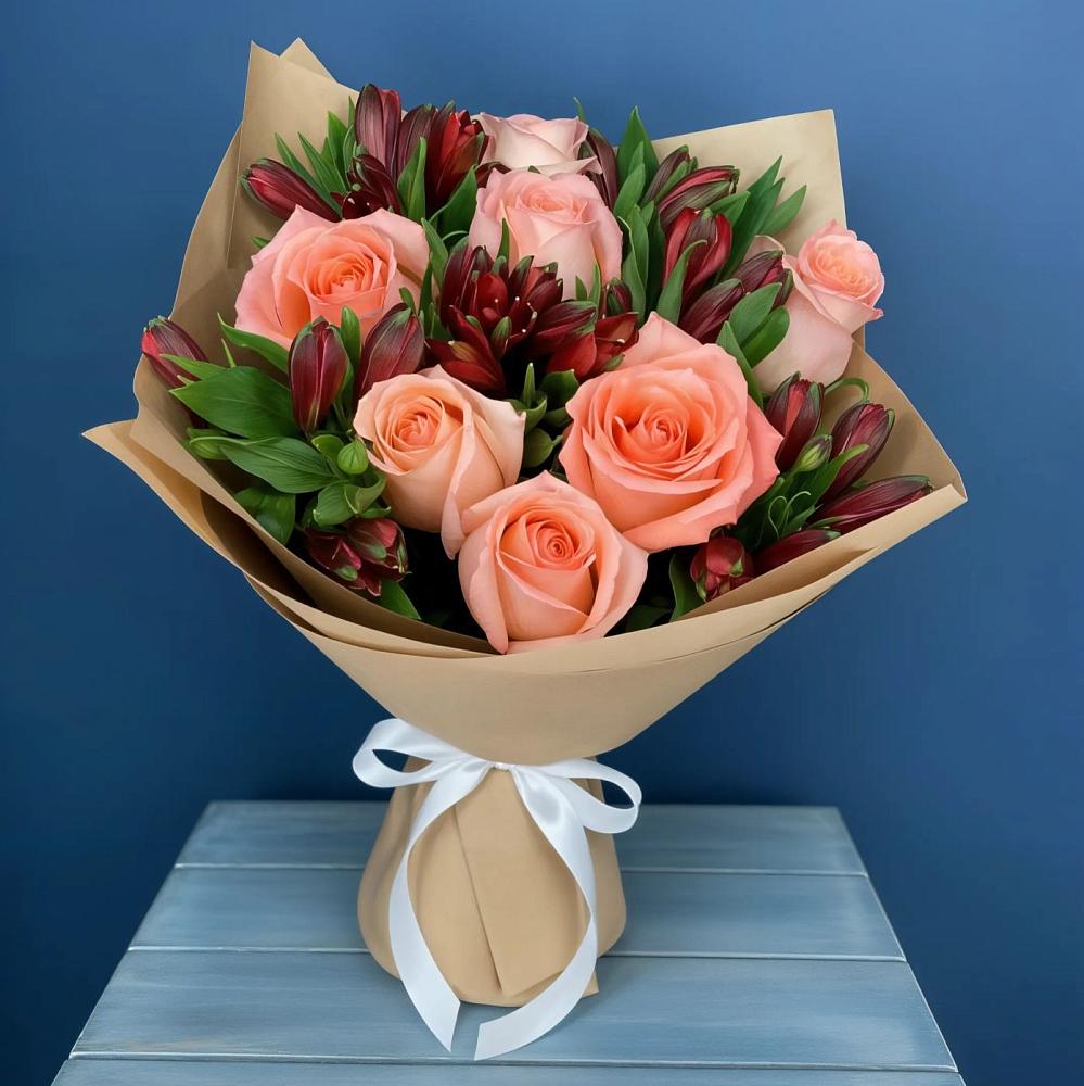 Букет цветов из: Розы и Альстромерии в Бородино ГО Мытищи