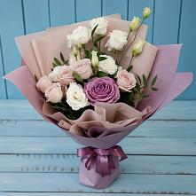Букет цветов из:  Розы и Лизиантусы в Бородино ГО Мытищи