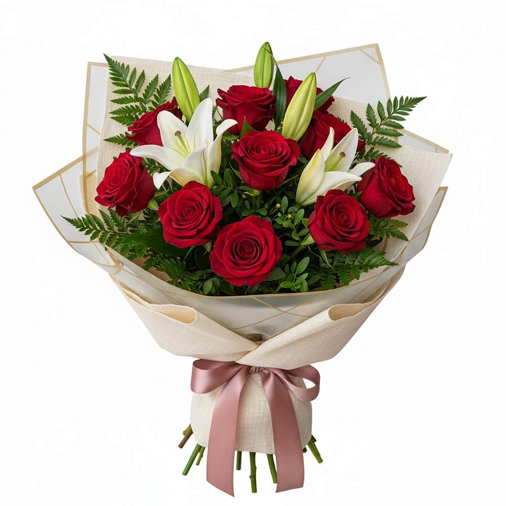 Букет цветов из: Лилии и Розы в Бородино ГО Мытищи