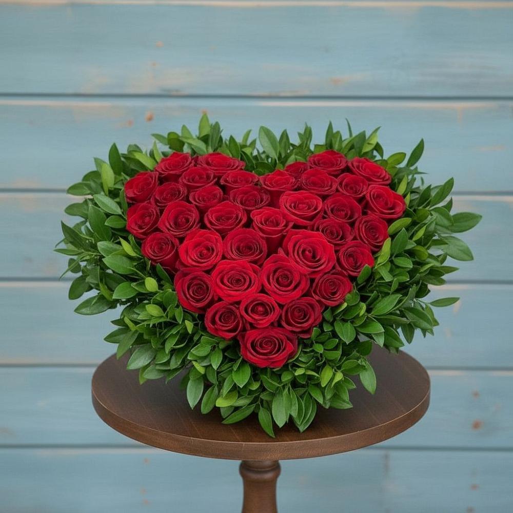 Цветочная композиция из Розы в виде сердца в Бородино ГО Мытищи