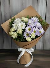 Букет цветов из:  Хризантемы и Розы в Бородино ГО Мытищи