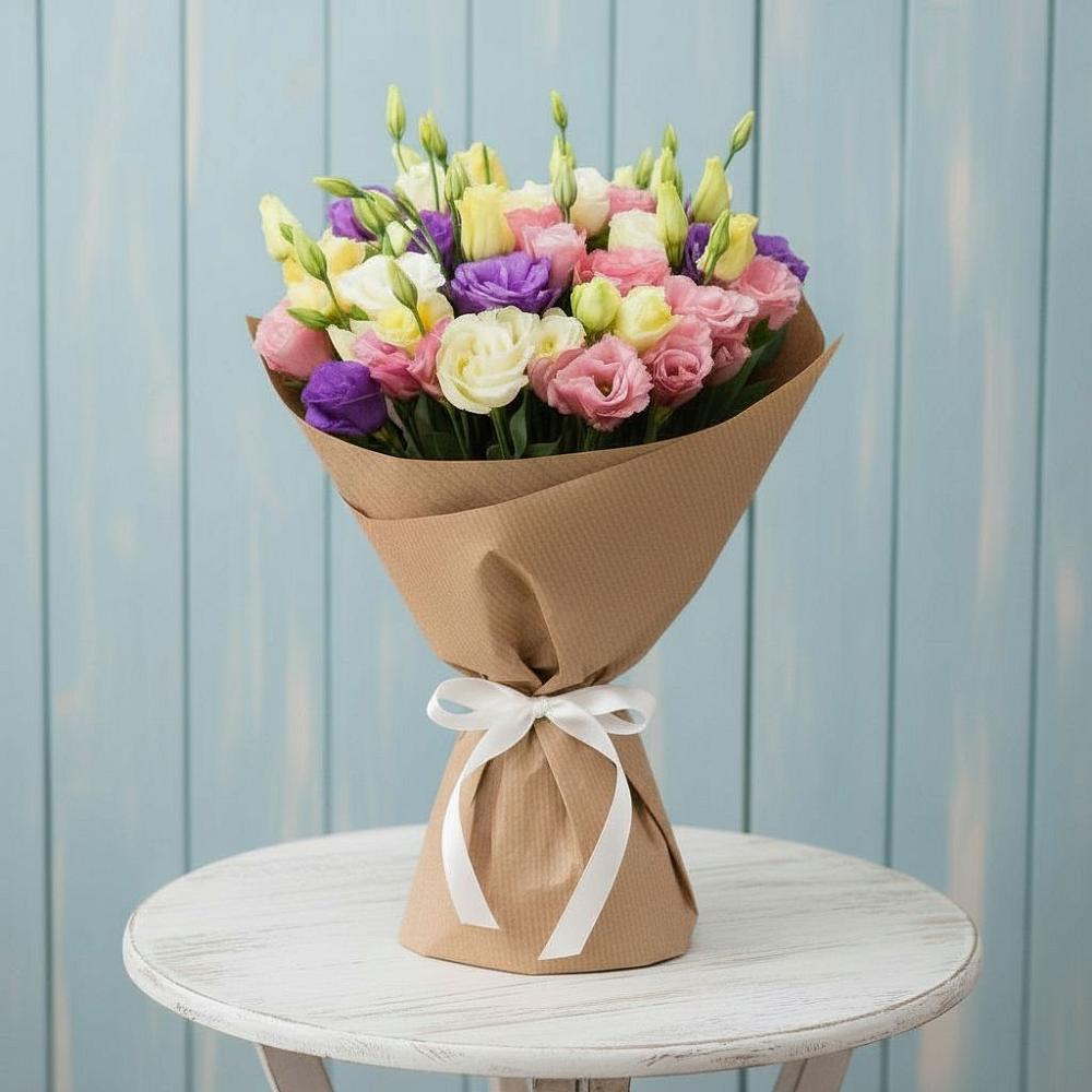 Букет цветов из: Лизиантусы в Бородино ГО Мытищи