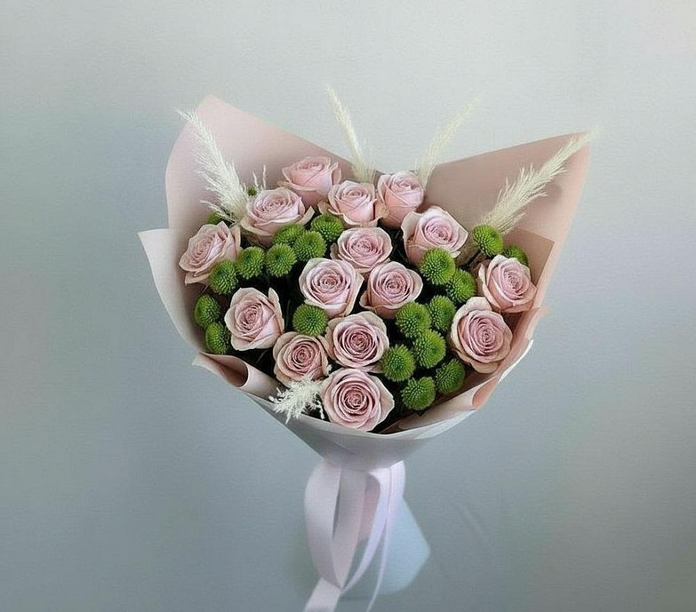 Букет цветов из: Розы и Хризантемы в Бородино ГО Мытищи