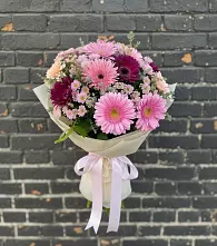 Букет цветов из:  Герберы и Хризантемы в Бородино ГО Мытищи