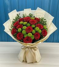 Букет цветов из:  Розы и Хризантемы в Бородино ГО Мытищи