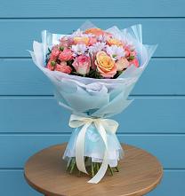 Букет цветов из:  Хризантемы и Розы в Бородино ГО Мытищи