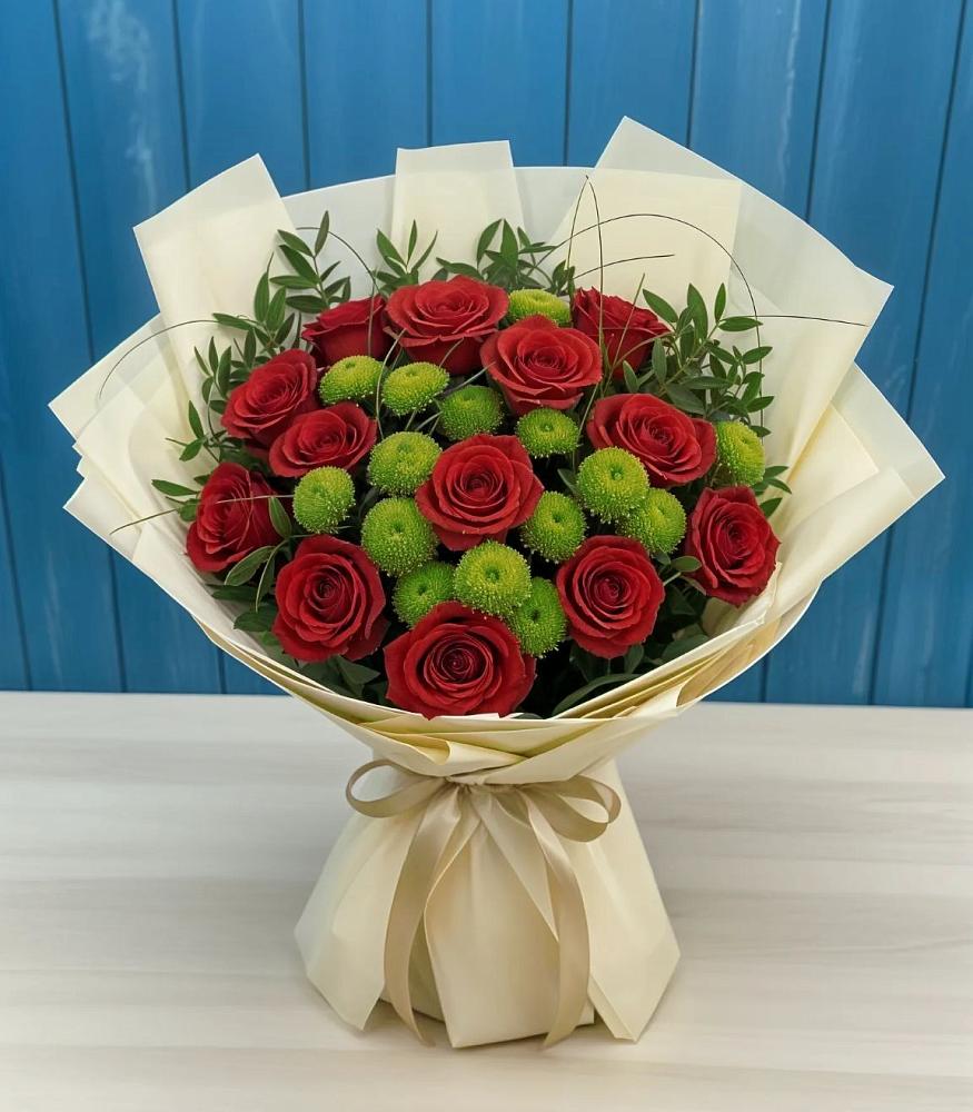 Букет цветов из: Розы и Хризантемы в Бородино ГО Мытищи