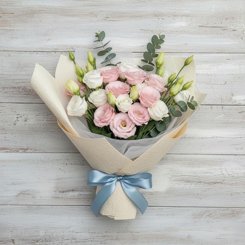 Букет цветов из: Лизиантусы в Бородино ГО Мытищи